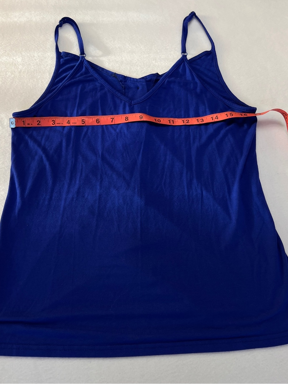 Blue Button-Front Spaghetti Strap Tank Top - Picture 5 of 6
